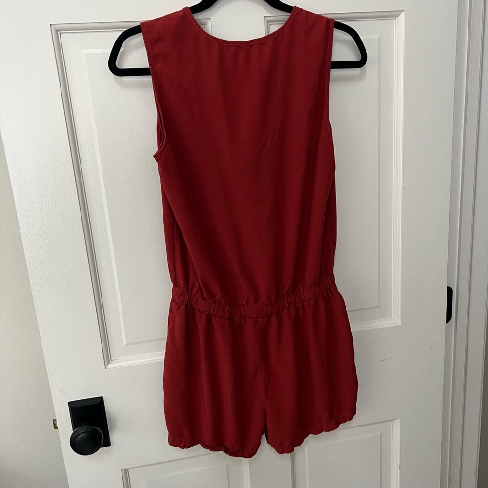 Splendid Rust Sleeveless Button Front Shorts Romp… - image 7